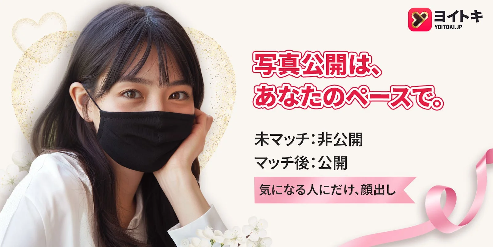 写真公開設定の画面