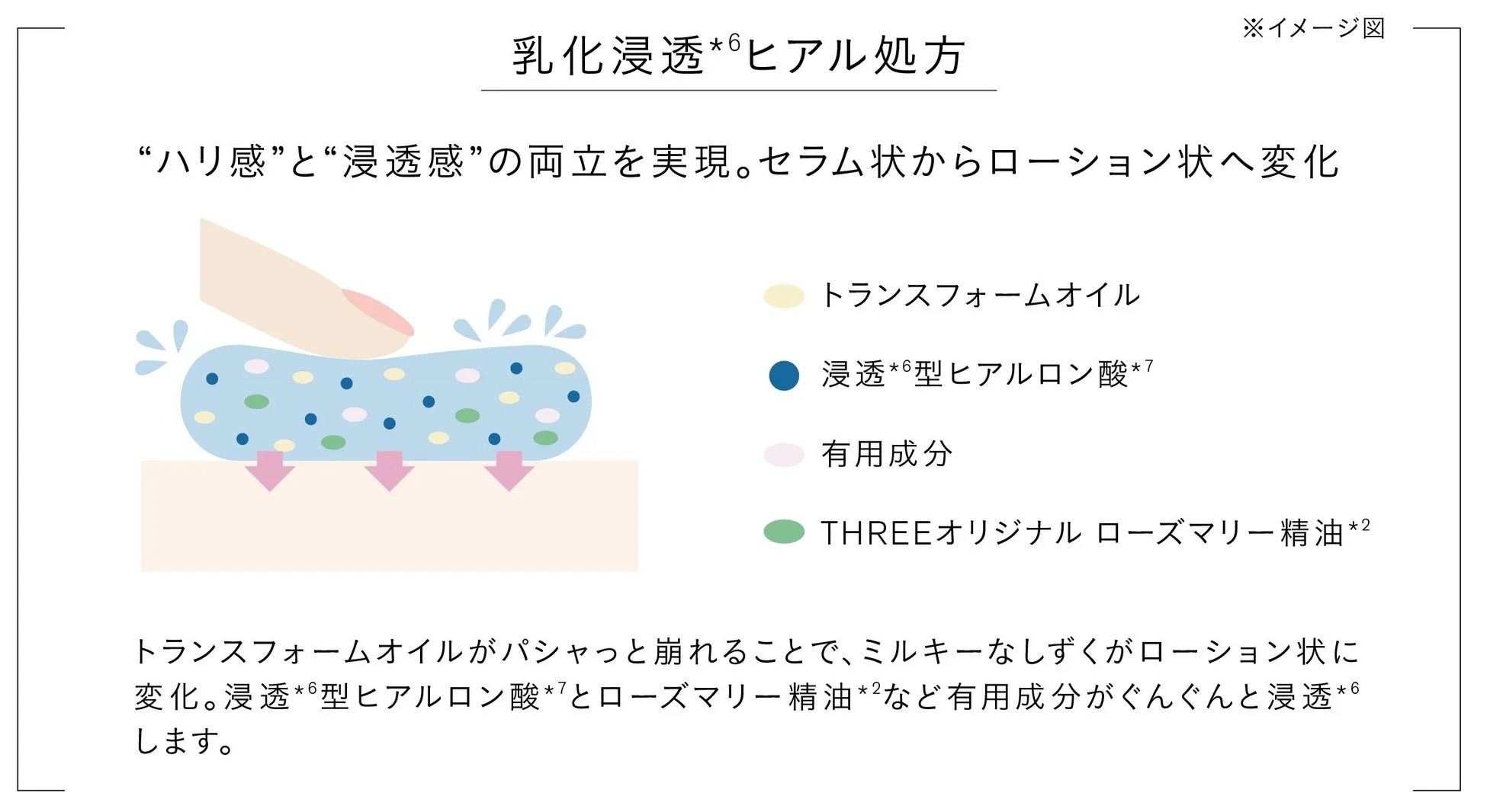 乳化浸透<em>6ヒアル処方 ※イメージ図